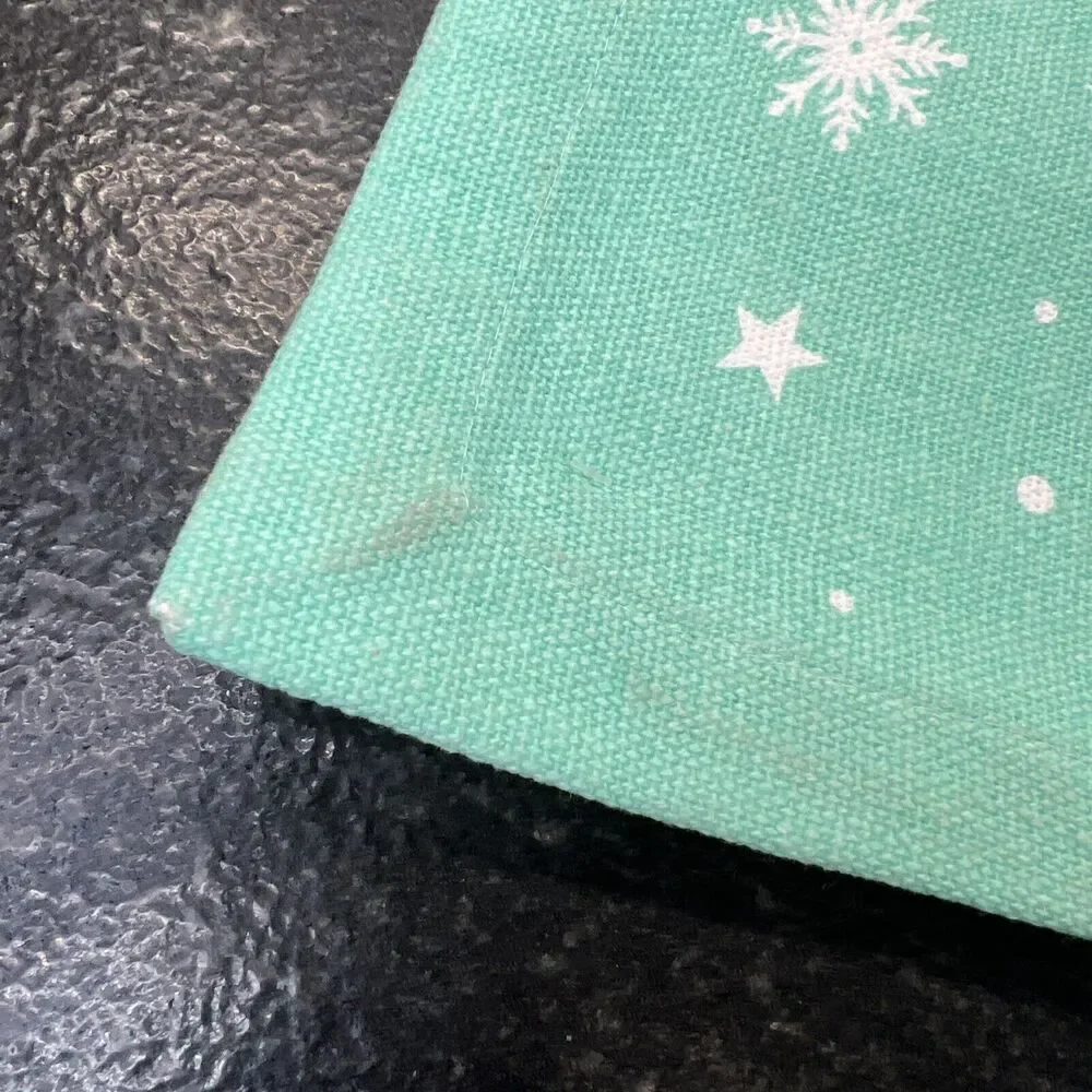 Johanna Parker Mint Green Santa Claus Christmas‎ Cotton PLACEMATS Set of 4 New